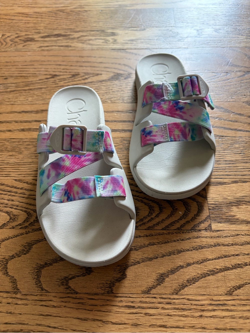 Chaco Kids Chillos Slides Sandals Light Tie Dye